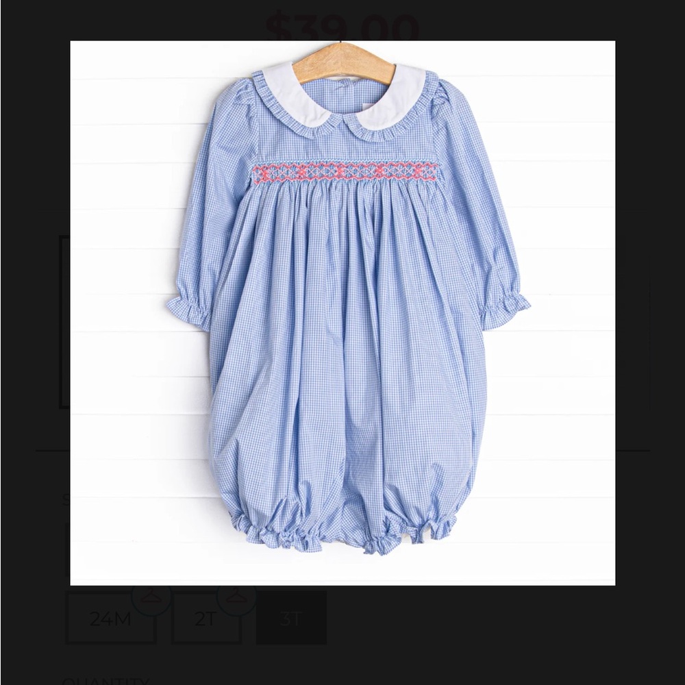 Gracie Gingham Smocked Romper